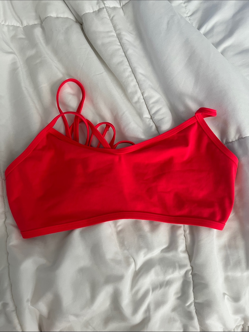 Jolyn Clothing Neon Pink Strappy Bikini Top